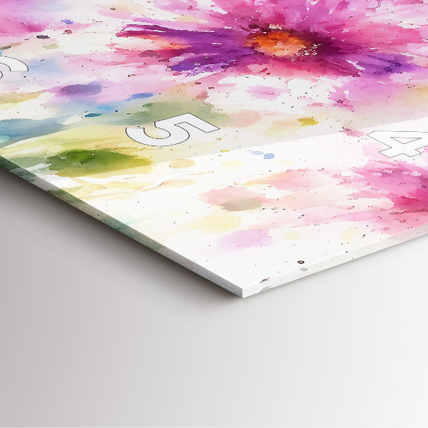 Štvorcové hodiny Maľované kvety