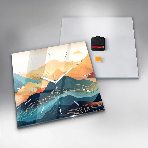 Štvorcové hodiny Horská krajina