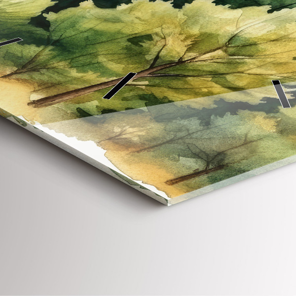 Štvorcové hodiny Lesná krajina