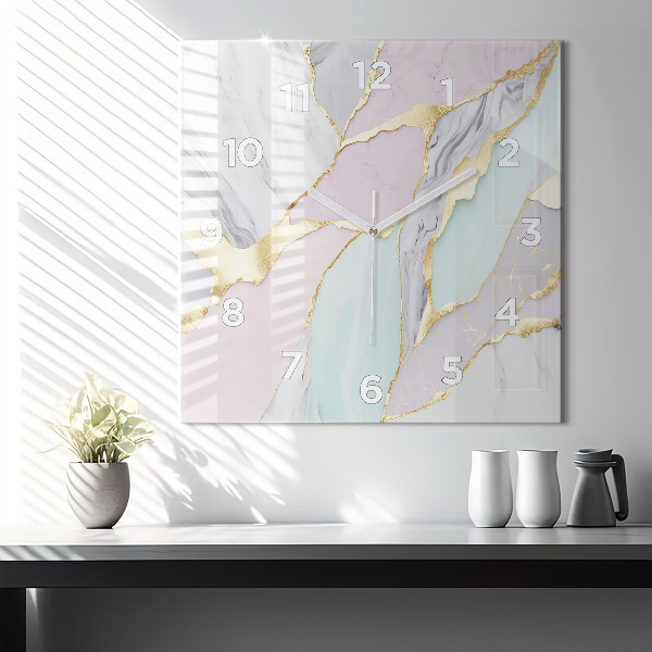 Štvorcové hodiny Mramorový vzor