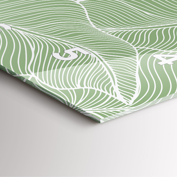 Štvorcové hodiny Listy prírodný vzor