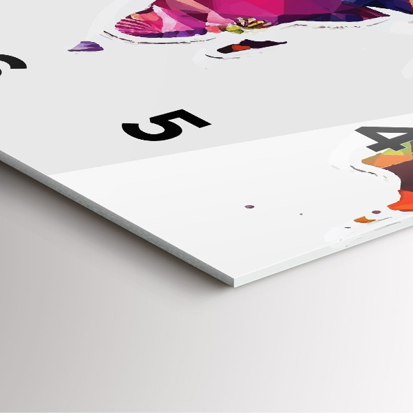 Štvorcové hodiny Mapa sveta s trojuholníkmi