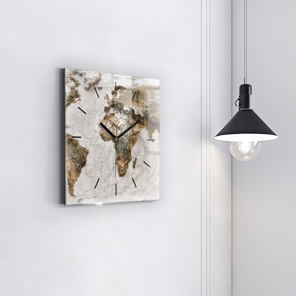 Štvorcové hodiny Stará mapa sveta