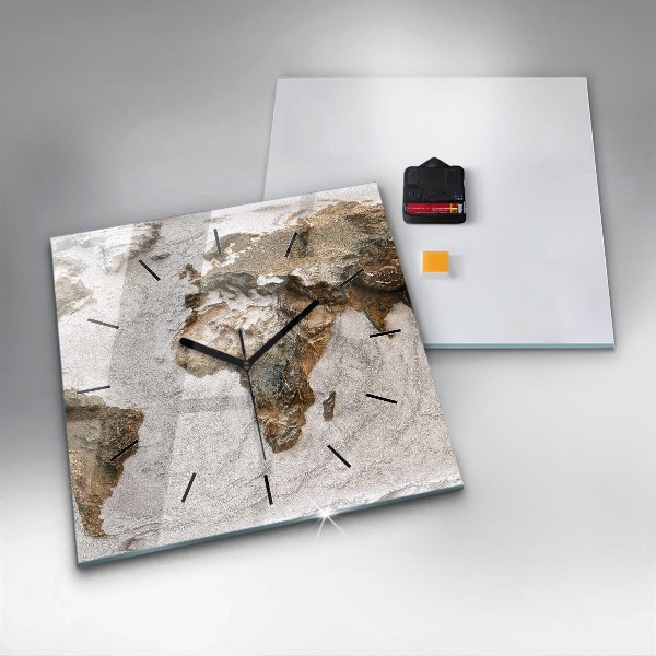 Štvorcové hodiny Stará mapa sveta