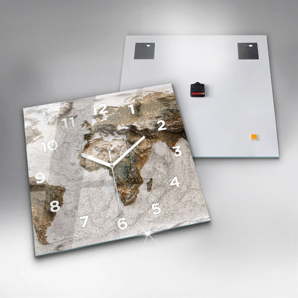 Štvorcové hodiny Stará mapa sveta