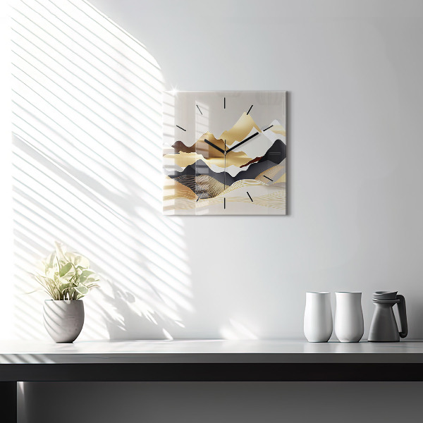 Štvorcové hodiny Abstraktné zlaté hory