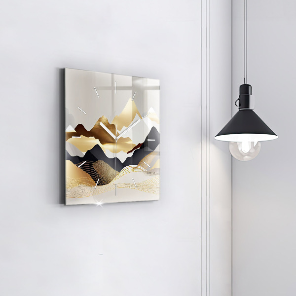 Štvorcové hodiny Abstraktné zlaté hory