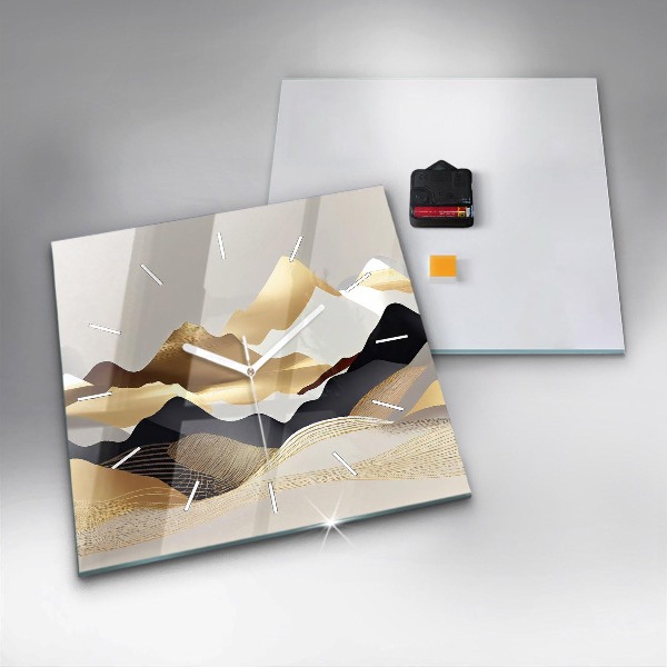 Štvorcové hodiny Abstraktné zlaté hory