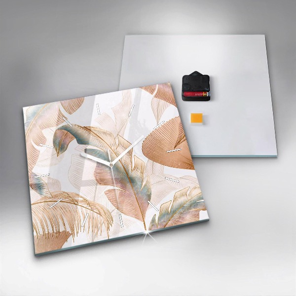 Štvorcové hodiny Vzor listov prírody