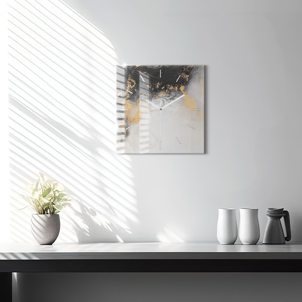 Štvorcové hodiny Umelecký mramor