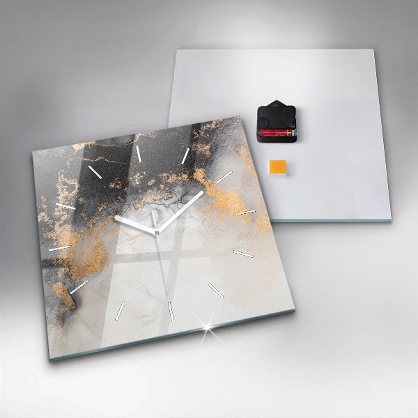 Štvorcové hodiny Umelecký mramor
