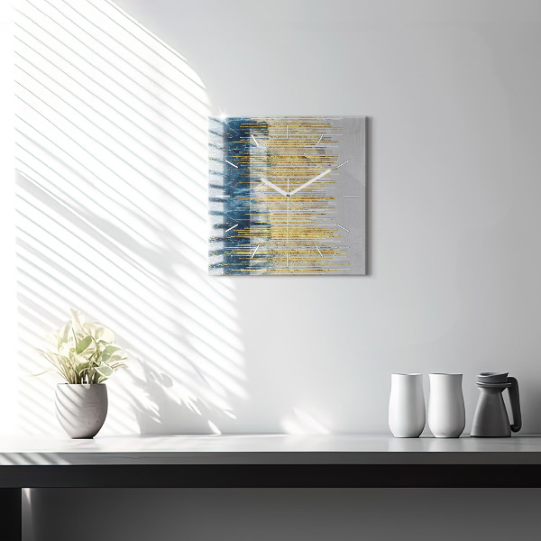 Štvorcové hodiny Ozdobný vzor a zlatá