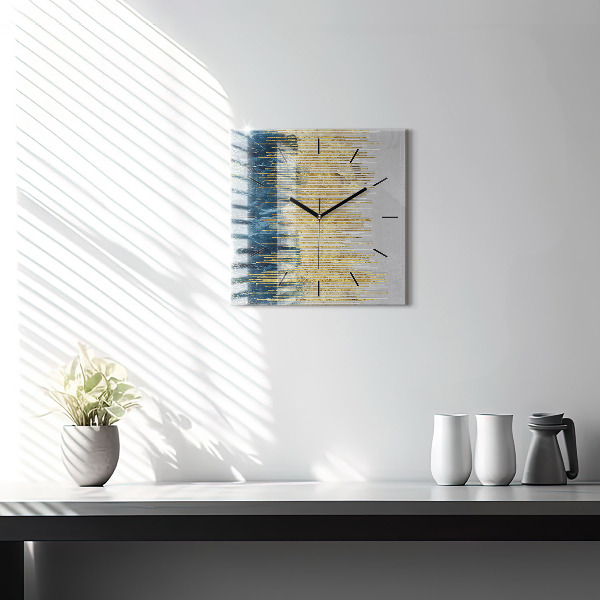 Štvorcové hodiny Ozdobný vzor a zlatá