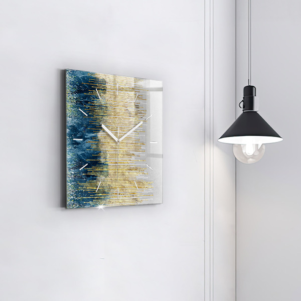 Štvorcové hodiny Ozdobný vzor a zlatá