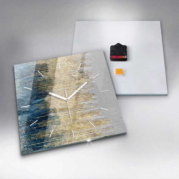 Štvorcové hodiny Ozdobný vzor a zlatá