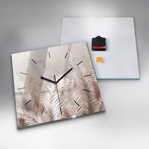 Štvorcové hodiny Tropické boho listy