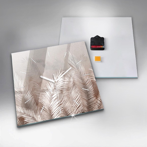 Štvorcové hodiny Tropické boho listy