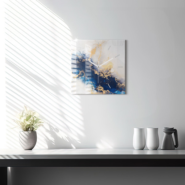 Štvorcové hodiny Mramorový vzor