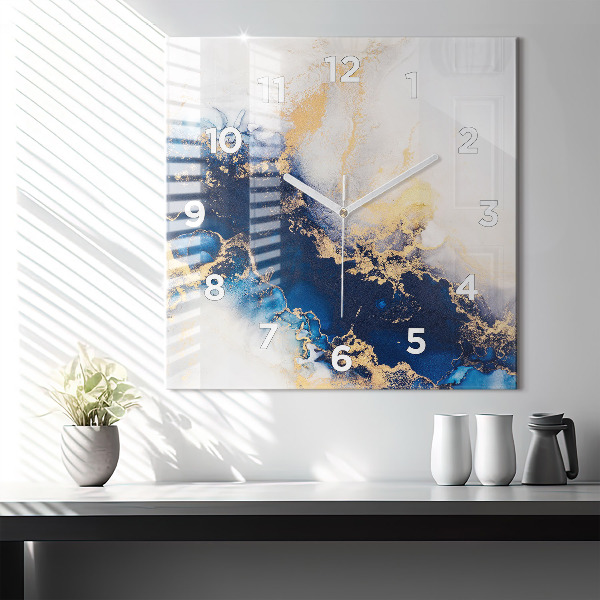 Štvorcové hodiny Mramorový vzor