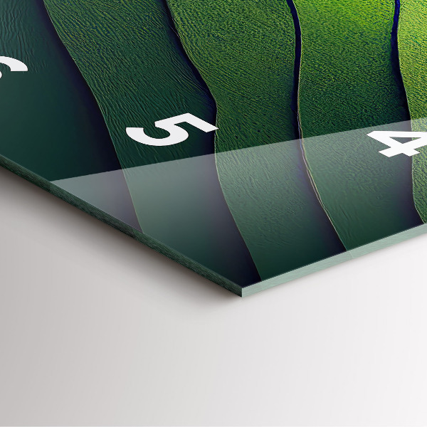 Štvorcové hodiny Abstraktné zelené polia