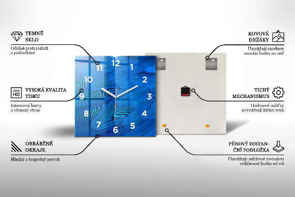 Štvorcové hodiny Abstraktné zelené polia
