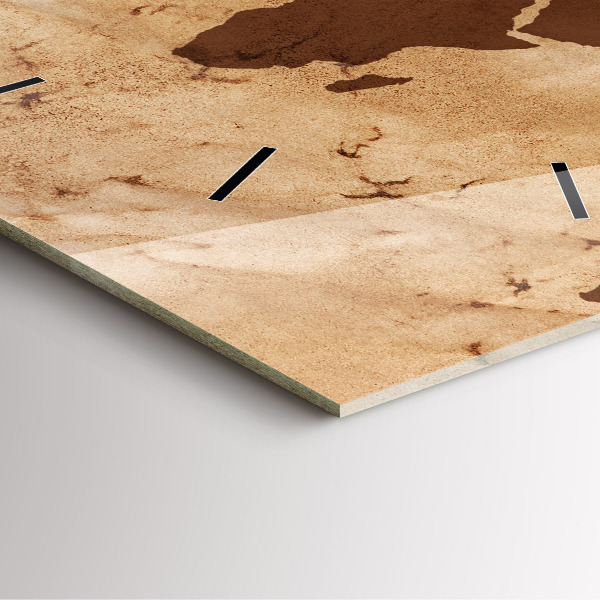 Štvorcové hodiny Vintage mapa sveta