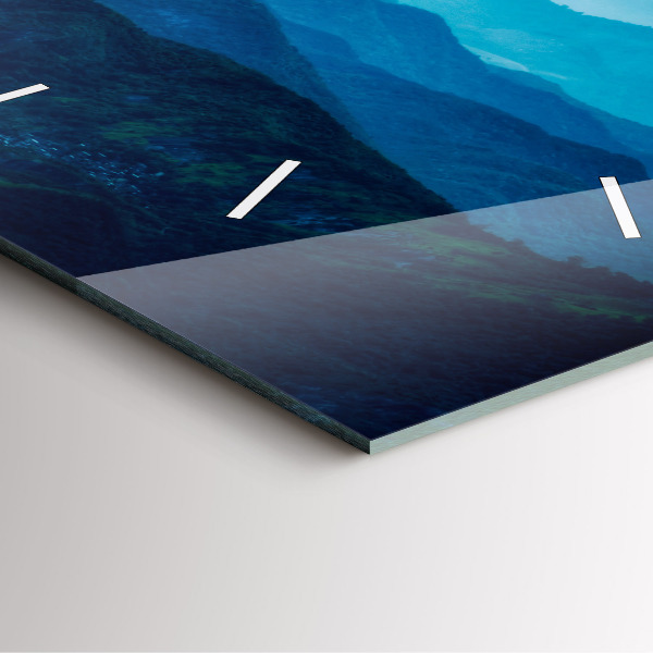 Štvorcové hodiny Akvarel hory