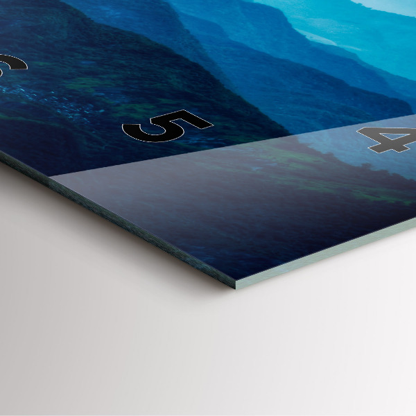 Štvorcové hodiny Akvarel hory