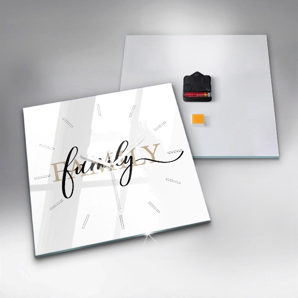 Štvorcové hodiny Rodinný nápis