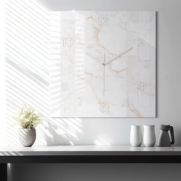 Štvorcové hodiny Elegantný mramor