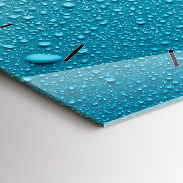 Štvorcové hodiny Kvapky vody na skle