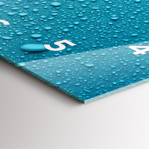 Štvorcové hodiny Kvapky vody na skle