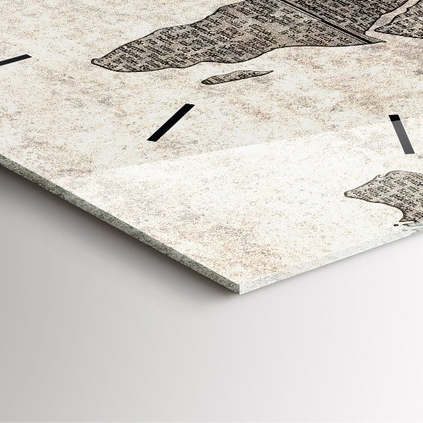 Štvorcové hodiny Mapa sveta v novinách