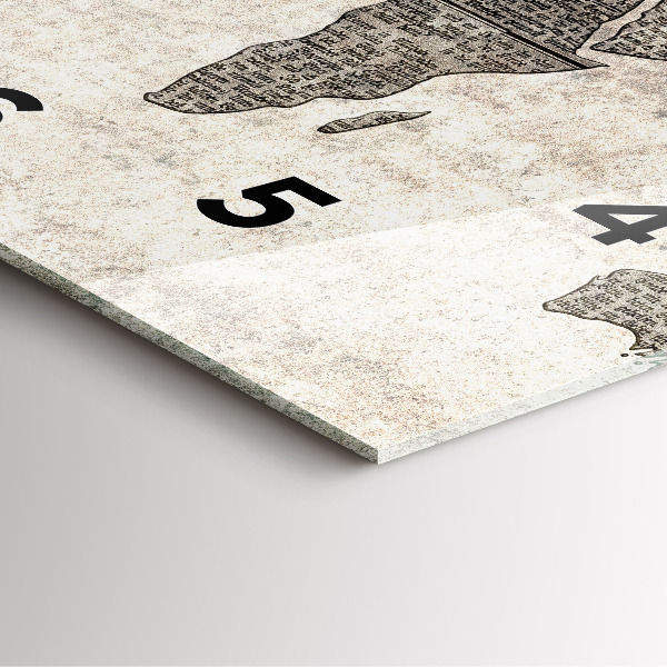 Štvorcové hodiny Mapa sveta v novinách