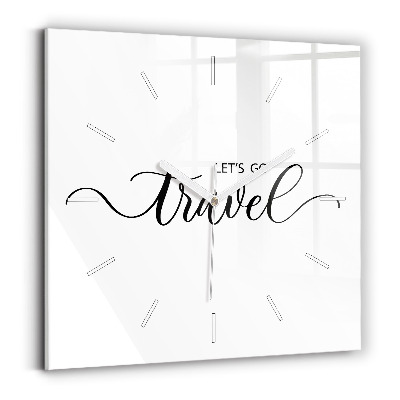 Štvorcové hodiny Cestovný nápis