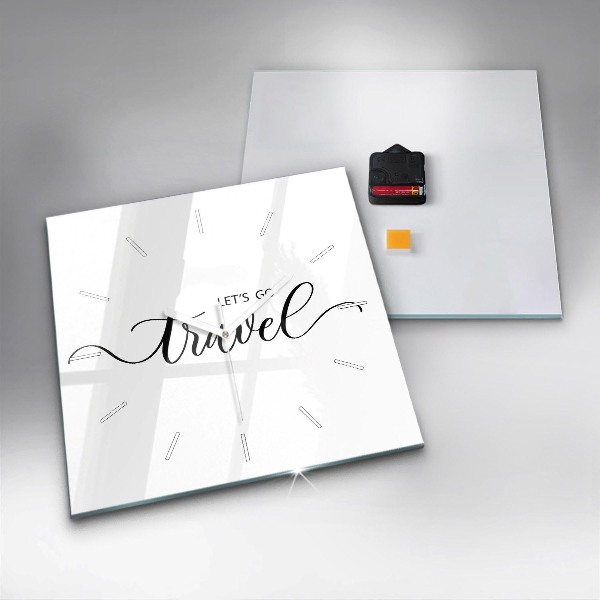 Štvorcové hodiny Cestovný nápis