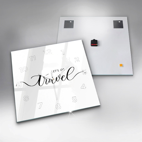 Štvorcové hodiny Cestovný nápis