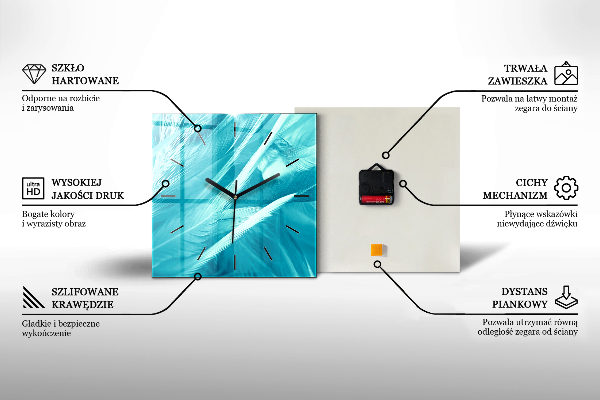 Štvorcové hodiny Hory a pole