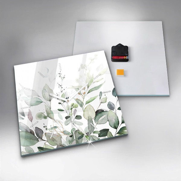 Štvorcové hodiny Listy rastlín