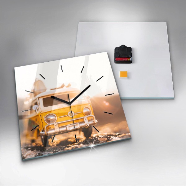 Štvorcové hodiny Auto na dovolenke