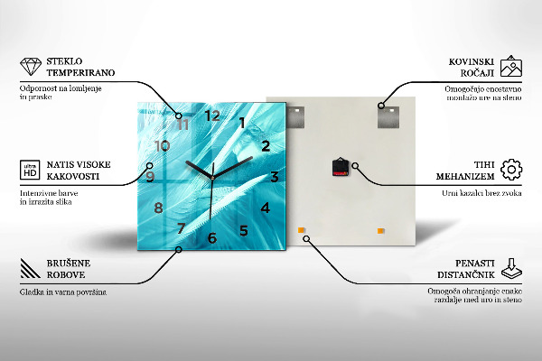 Štvorcové hodiny Ornamentálna abstrakcia
