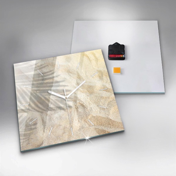 Štvorcové hodiny Tieň palmy v piesku