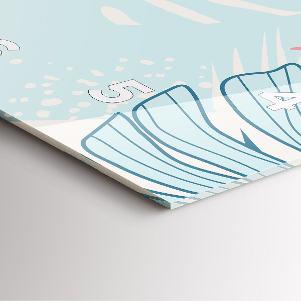 Štvorcové hodiny Pastelové listy – trópy