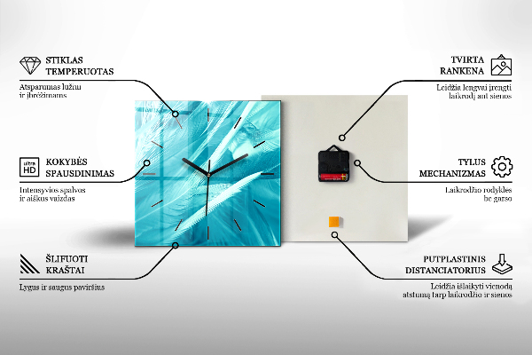 Štvorcové hodiny Abstraktná horská krajina