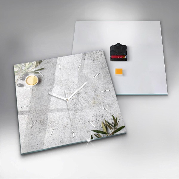Štvorcové hodiny Minimalistické olivy