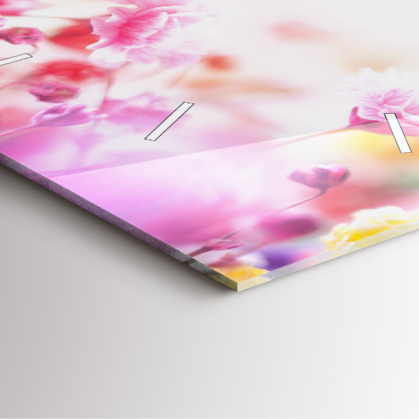 Štvorcové hodiny Kvety na lúke