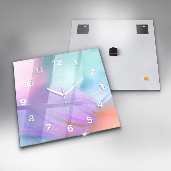 Štvorcové hodiny Farebné perie