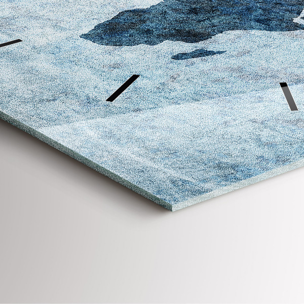 Štvorcové hodiny Maľovaná mapa sveta