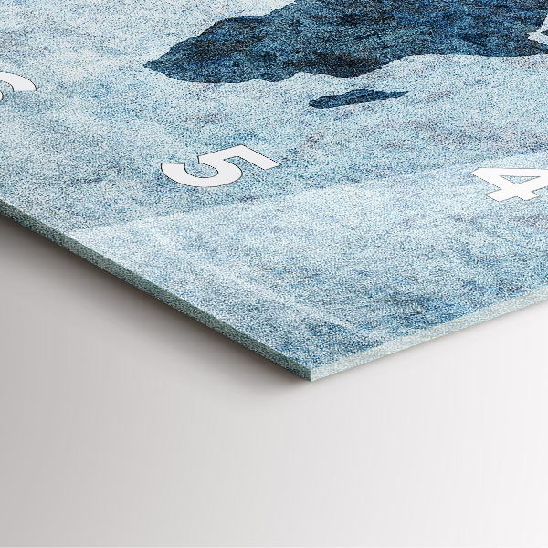 Štvorcové hodiny Maľovaná mapa sveta