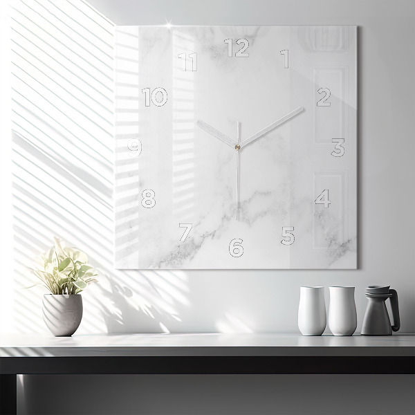Štvorcové hodiny Elegantný mramor